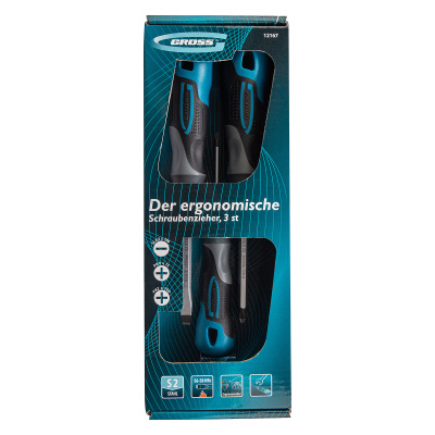 Набор отверток комбинированный 3 шт, S2, трехкомпонентная рукоятка Gross купить в Москве с доставкой по всей России | ProtosMarket.ru
