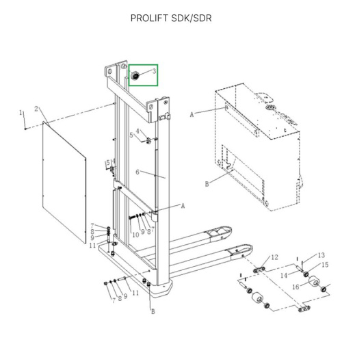 Ролик мачты  для штабелеров SDR/SDK 1,5-2 т по ценам производителя в Казани с доставкой по всей России