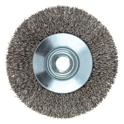 Щетка для УШМ, 100 мм, "Тарелка", витая нержавеющая проволока 0.3 мм, М14 Denzel по ценам производителя в Казани с доставкой по всей России