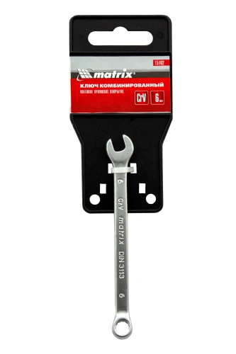Ключ комбинированный, 6 мм, CrV, матовый хром Matrix купить в Москве с доставкой по всей России | ProtosMarket.ru