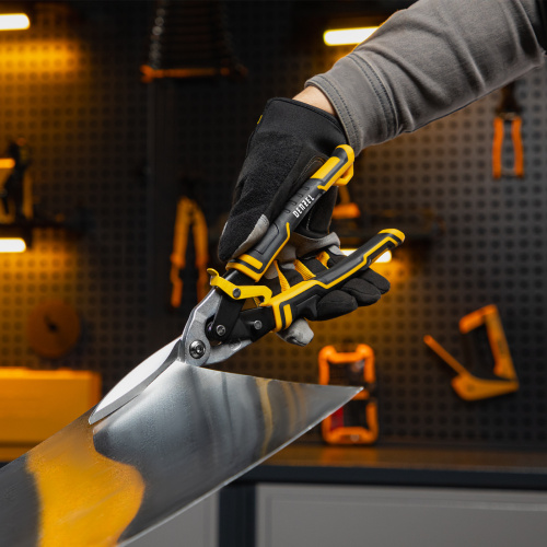 Ножницы по металлу, 315 мм, прямой проходной рез, сталь-CrMo, трехкомпонентные рукоятки Denzel купить в Москве с доставкой по всей России | ProtosMarket.ru