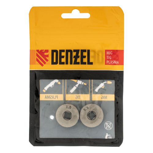 Подающий ролик, V профиль под стальную проволоку 0,8-1мм, посадка квадрат, 2 шт Denzel по ценам производителя в Казани с доставкой по всей России