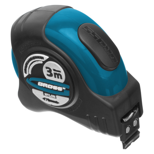 Рулетка "Schlagfest",3 м x 19 мм,магнитный обрезиненный зацеп,двусторонняя шкала,Нейлоновое покрытие,автоматическая фиксация Gross по ценам производителя в Казани с доставкой по всей России