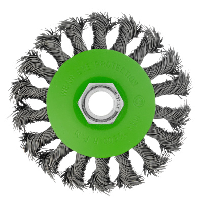 Щетка для УШМ, 100 мм, М14, "тарелка", крученая металлическая проволока Сибртех по ценам производителя в Казани с доставкой по всей России