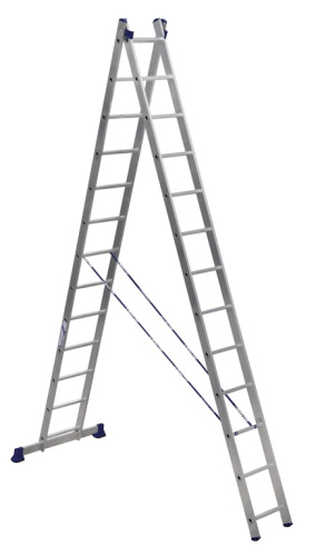 Лестница 2-х секционная алюминиевая 2*13 по ценам производителя в Казани с доставкой по всей России