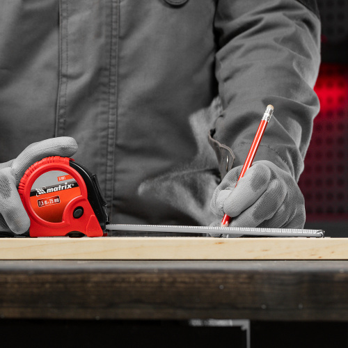 Рулетка Rubber,7,5 м х 25 мм,обрезиненный корпус Matrix по ценам производителя в Казани с доставкой по всей России