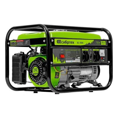 Генератор бензиновый БС-3500, 3.2 кВт, 230В, четырехтактный, 15 л, ручной стартер Сибртех купить в Москве с доставкой по всей России | ProtosMarket.ru