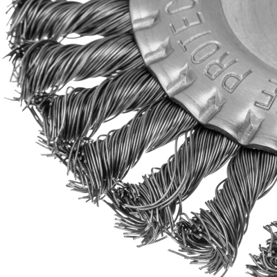 Щетка для УШМ 150 мм, посадка 22.2 мм, плоская, крученая металлическая проволока Сибртех по ценам производителя в Казани с доставкой по всей России