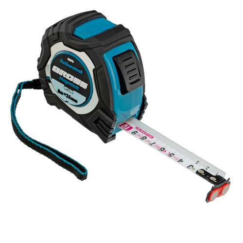 Рулетка Magnetisch 8 м х 25 мм,обрезиненный корпус,автоматическая фиксация,Нейлоновое покрытиеытие,зацеп с магнитом Gross купить в Москве с доставкой по всей России | ProtosMarket.ru