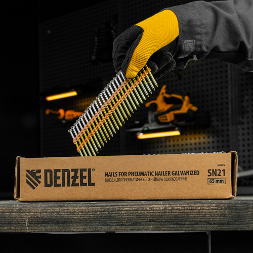 Гвозди для пнев. нейлера (оцинк.) длина - 65 мм, диам. - 2,9 мм, 2000 шт. Denzel купить в Москве с доставкой по всей России | ProtosMarket.ru