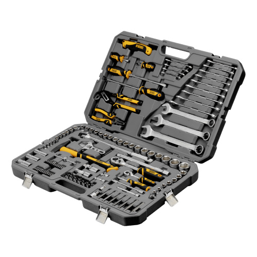 Набор инструментов, 1/2", 1/4", CrV, S2, пластиковый кейс, 122 предмета Denzel по ценам производителя в Казани с доставкой по всей России