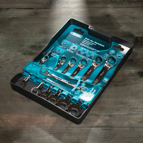 Набор ключей комбинированных с трещоткой, 8-19 мм, 7 шт, реверсивные, CrV Gross купить в Москве с доставкой по всей России | ProtosMarket.ru