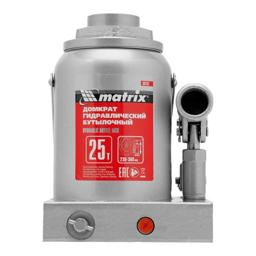 Домкрат гидравлический бутылочный, 25 т, высота подъема 230-360 мм Matrix купить в Москве с доставкой по всей России | ProtosMarket.ru