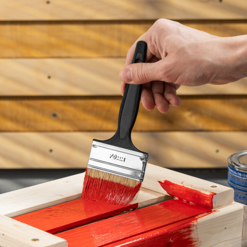 Кисть флейцевая "Стандарт", 70 х 6 мм, натуральная щетина, пластиковая ручка Сибртех купить в Москве с доставкой по всей России | ProtosMarket.ru