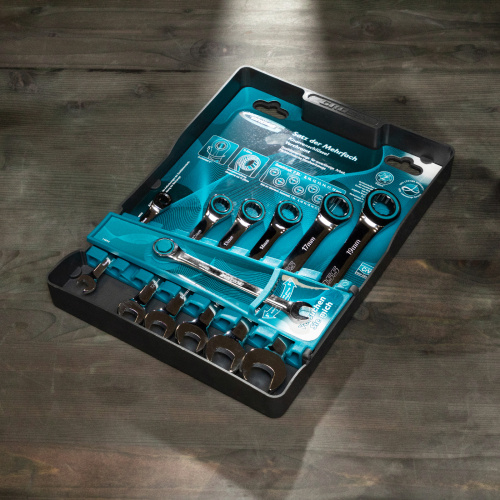 Набор ключей комбинированных с трещоткой, 8-19 мм, 7 шт, CrV Gross купить в Москве с доставкой по всей России | ProtosMarket.ru