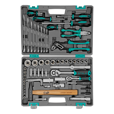 Набор инструментов, 1/2", 1/4", CrV, пластиковый кейс 76 предметов Stels купить в Москве с доставкой по всей России | ProtosMarket.ru