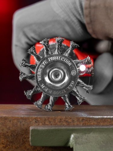 Щетка для дрели, 75 мм, плоская со шпилькой, крученая металлическая проволока Matrix по ценам производителя в Казани с доставкой по всей России