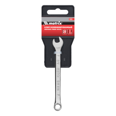 Ключ комбинированный, 7 мм, CrV, полированный хром Matrix по ценам производителя в Казани с доставкой по всей России