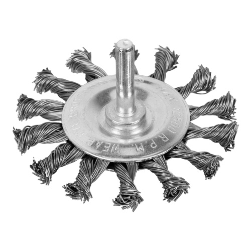 Щетка для дрели, 75 мм, плоская со шпилькой, крученая металлическая проволока Matrix по ценам производителя в Казани с доставкой по всей России