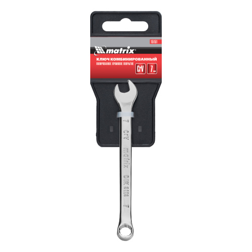 Ключ комбинированный, 7 мм, CrV, полированный хром Matrix по ценам производителя в Казани с доставкой по всей России