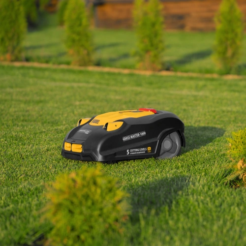 Робот-газонокосилка Grass Master 1000  1000м², 3Ач, 28V, LCD дисплей, Wi-Fi Denzel по ценам производителя в Казани с доставкой по всей России