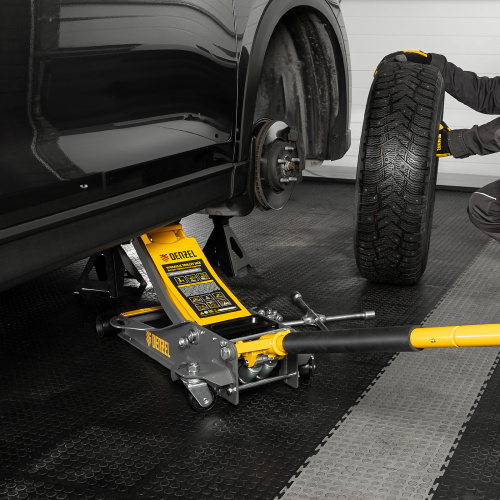 Домкрат гидравлический подкатной, 3 т, 75-500 мм, быстрый подъем, низкий подхват, проф. Denzel по ценам производителя в Казани с доставкой по всей России