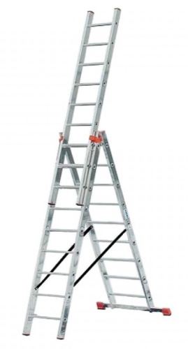 Лестница 3-х секционная алюминиевая 3*9 по ценам производителя в Казани с доставкой по всей России