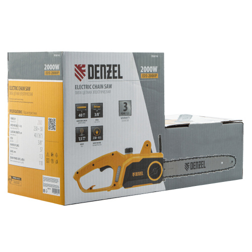 Пила цепная электрическая EDS-2000P, 2 кВт,поперечная, шина 40 см, шаг 3/8, паз 1.3 мм, 57 звеньев Denzel купить в Москве с доставкой по всей России | ProtosMarket.ru