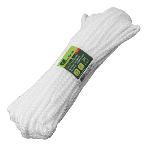 Шнур вязаный полипропиленовый с серд. белый, 6 мм, L 20 м, Сибртех по ценам производителя в Казани с доставкой по всей России