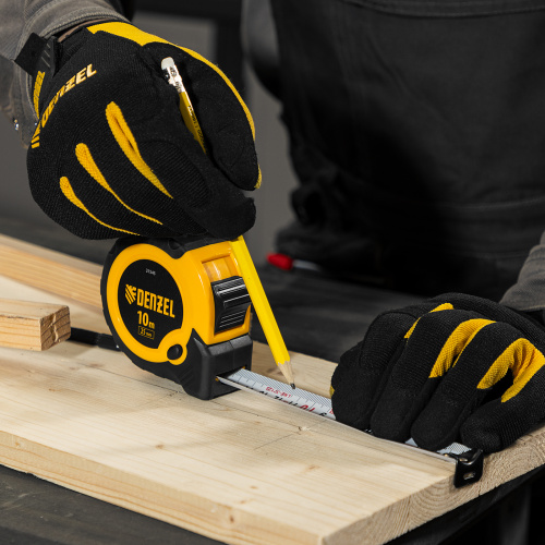 Рулетка 10м х 25мм, двухкомп. корпус, кнопка-пауза Denzel купить в Москве с доставкой по всей России | ProtosMarket.ru