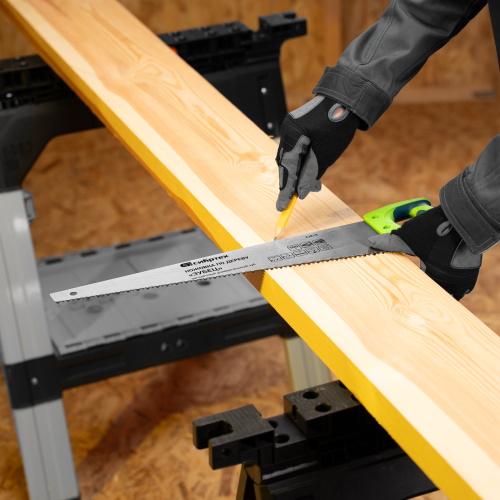 Ножовка по дереву "Зубец", 500 мм, шаг зуба 7 мм, каленый зуб 2D, двухкомпонентная рукоятка Сибртех купить в Москве с доставкой по всей России | ProtosMarket.ru