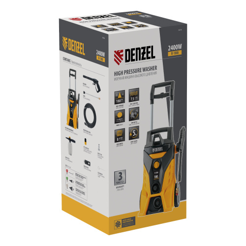 Моечная машина высокого давления R-180i, 2400 Вт, 180 бар, 7.5 л/мин, асинхронный двигатель Denzel купить в Москве с доставкой по всей России | ProtosMarket.ru