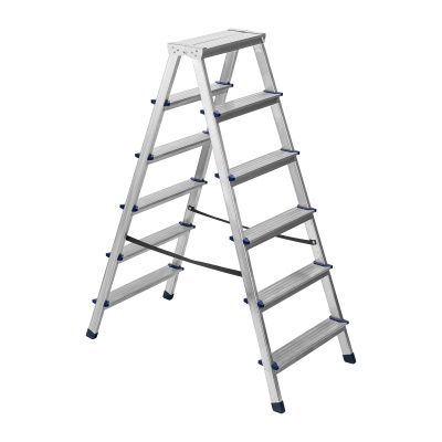 Стремянка двусторонняя 6 ступеней, алюминиевая, Сибртех купить в Москве с доставкой по всей России | ProtosMarket.ru