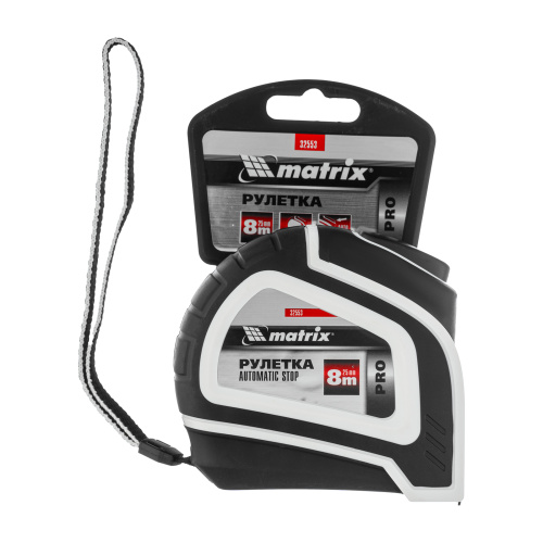 Рулетка Autostop,8 м х 25 мм,двухкомпонентный корпус,автоматическая фиксация,Pro Matrix по ценам производителя в Казани с доставкой по всей России