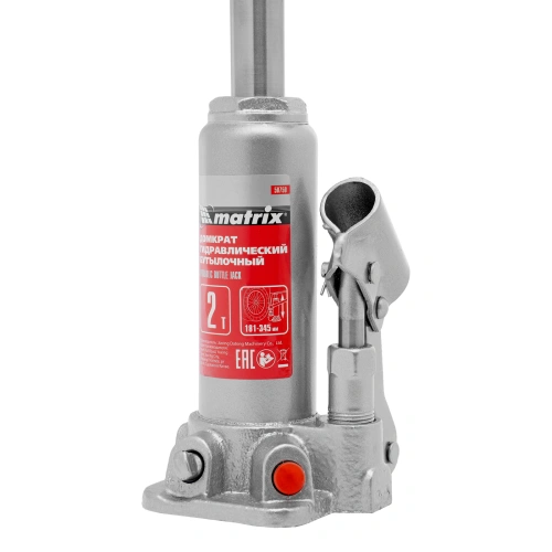 Домкрат гидравлический бутылочный, 2 т, высота подъема 181-345 мм, в пластиковый кейсе Matrix купить в Москве с доставкой по всей России | ProtosMarket.ru
