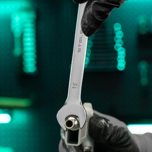 Ключ комбинированный, 15 мм, CrV, матовый хром Stels по ценам производителя в Казани с доставкой по всей России