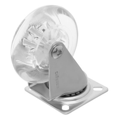 Колесо ПУ прозрачное поворотное d-75 мм, крепление платформенное Сибртех купить в Москве с доставкой по всей России | ProtosMarket.ru