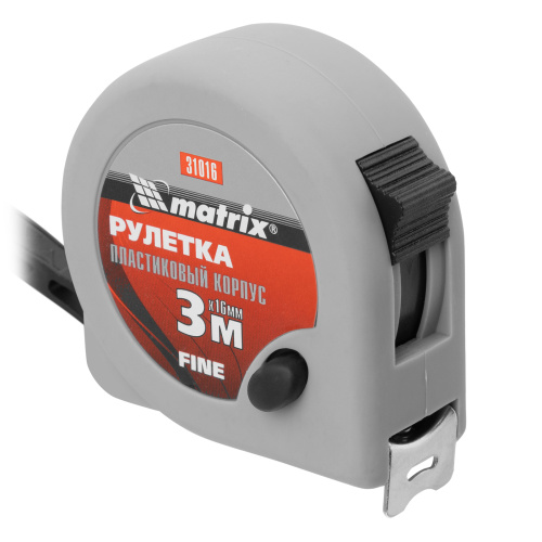 Рулетка Fine,3 м х 16 мм,пластиковый корпус Matrix по ценам производителя в Казани с доставкой по всей России