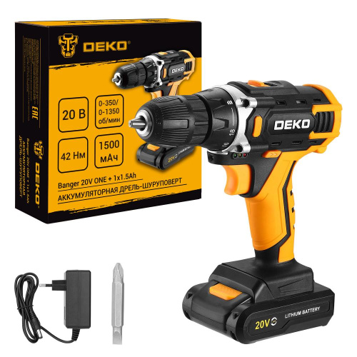 Аккумуляторная дрель-шуруповерт DEKO Banger 20V ONE +, 20В, 1x1.5Ач купить в Москве с доставкой по всей России | ProtosMarket.ru