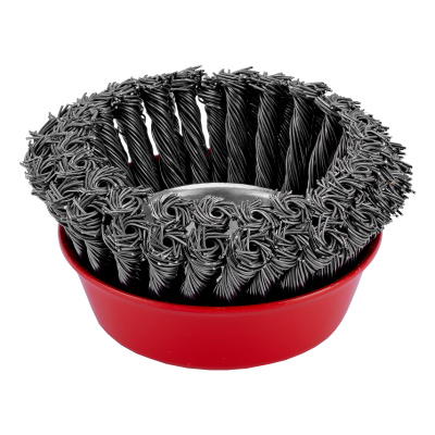 Щетка для УШМ, 125 мм, М14, "чашка", двухрядная, крученая проволока 0.8 мм Matrix купить в Москве с доставкой по всей России | ProtosMarket.ru