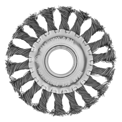 Щетка для УШМ 100 мм, посадка 22.2 мм, плоская, крученая проволока 0.5 мм Matrix по ценам производителя в Казани с доставкой по всей России
