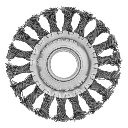 Щетка для УШМ 100 мм, посадка 22.2 мм, плоская, крученая проволока 0.5 мм Matrix по ценам производителя в Казани с доставкой по всей России