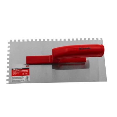 Гладилка из нержавеющей стали, 280 х 130 мм, зеркальная полировка, пластмассовая ручка, зуб 6 х 6 мм Matrix купить в Москве с доставкой по всей России | ProtosMarket.ru