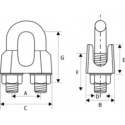 Зажим канатный DIN 1142, D = 5 мм купить в Москве с доставкой по всей России | ProtosMarket.ru