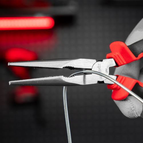 Длинногубцы прямые, 200 мм, хром-ванадий, двухкомпонентные рукоятки Matrix купить в Москве с доставкой по всей России | ProtosMarket.ru