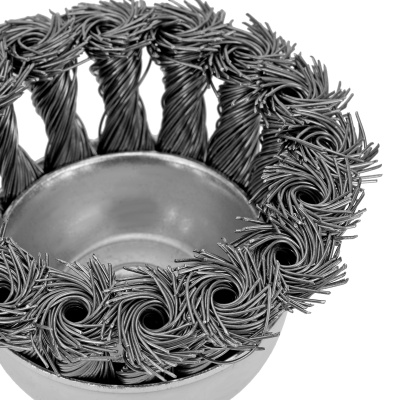 Щетка для дрели, 75 мм, "чашка" со шпилькой, крученая металлическая проволока Matrix по ценам производителя в Казани с доставкой по всей России