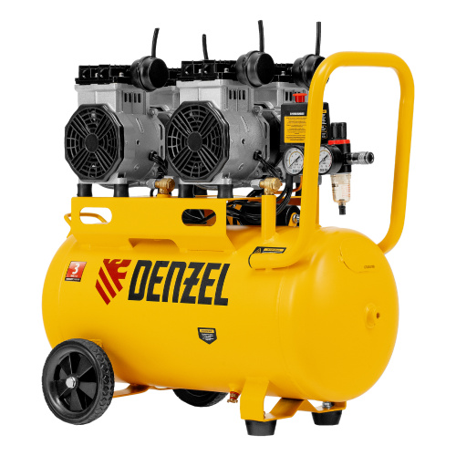 Компрессор безмасляный, малошумный DLS 2200/50, 2200 Вт, 2x1100, 50 л, 380 л/мин Denzel купить в Москве с доставкой по всей России | ProtosMarket.ru