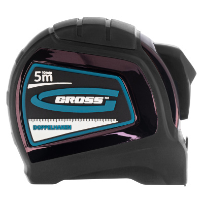 Рулетка "Doppelhaken",5 м x 19 мм,двухсторонний зацеп,Нейлон,двусторонняя шкала,автоматическая фиксация Gross по ценам производителя в Казани с доставкой по всей России