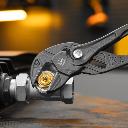 Клещи переставные, кнопочный механизм, обливные рукоятки, сантехнические, 250 мм Denzel купить в Москве с доставкой по всей России | ProtosMarket.ru