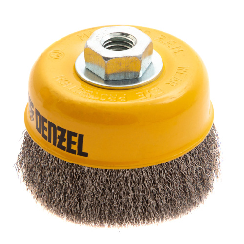 Щетка для УШМ, 100 мм, "Чашка", витая нержавеющая проволока 0.3 мм, М14 Denzel по ценам производителя в Казани с доставкой по всей России
